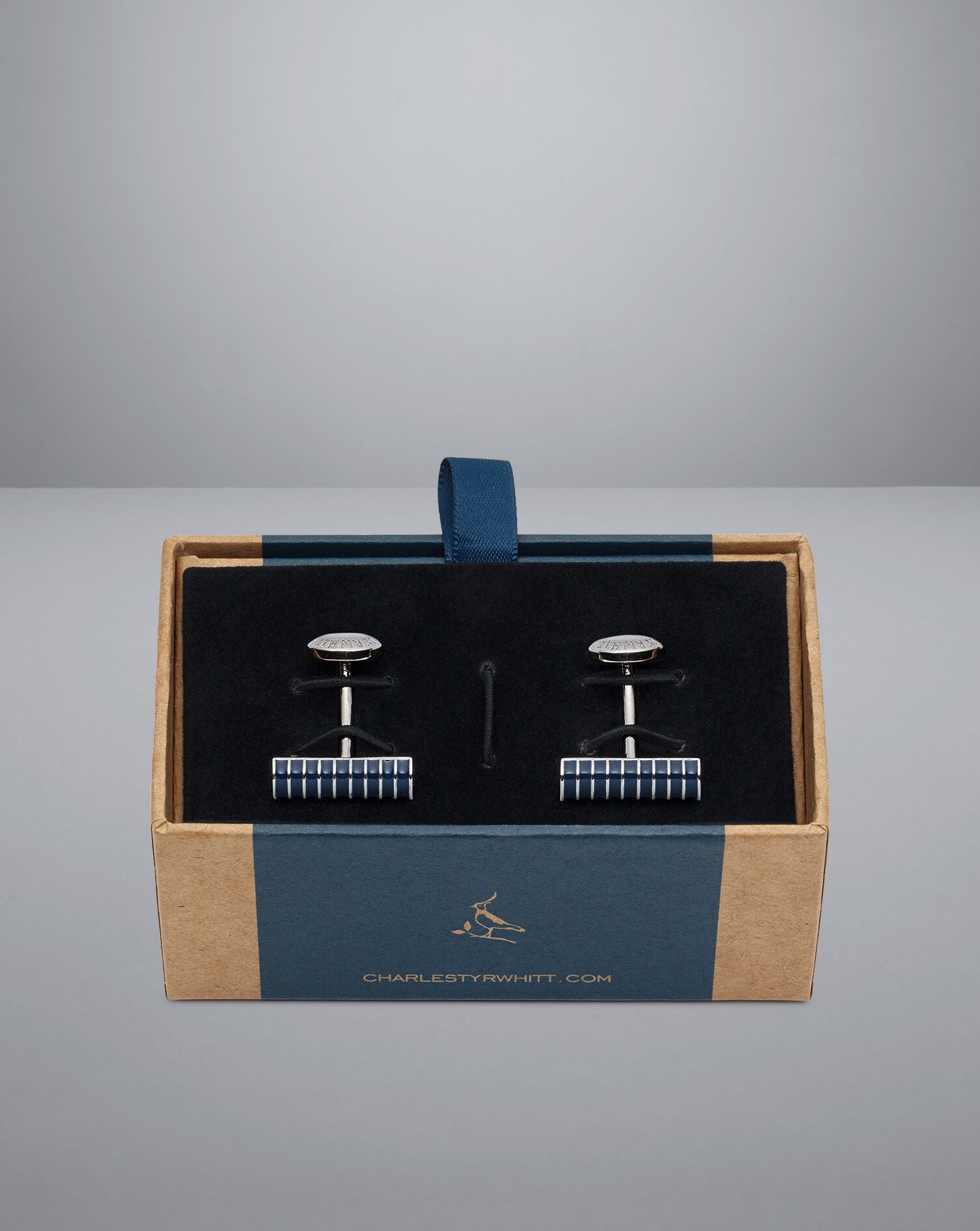 Navy Stripe Bar Enamel Cufflink Charles Tyrwhitt Pakistan