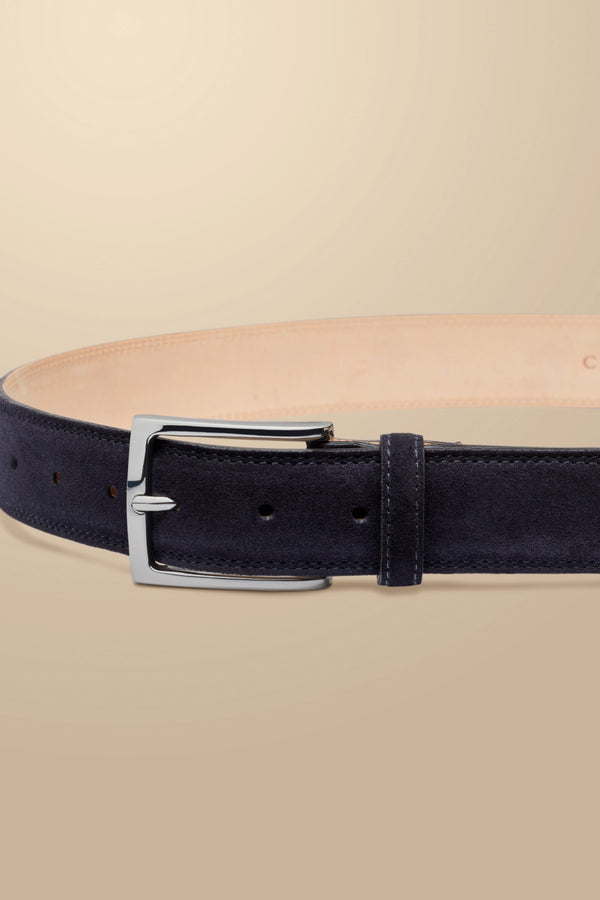 Dark Navy Suede Made In England Belt