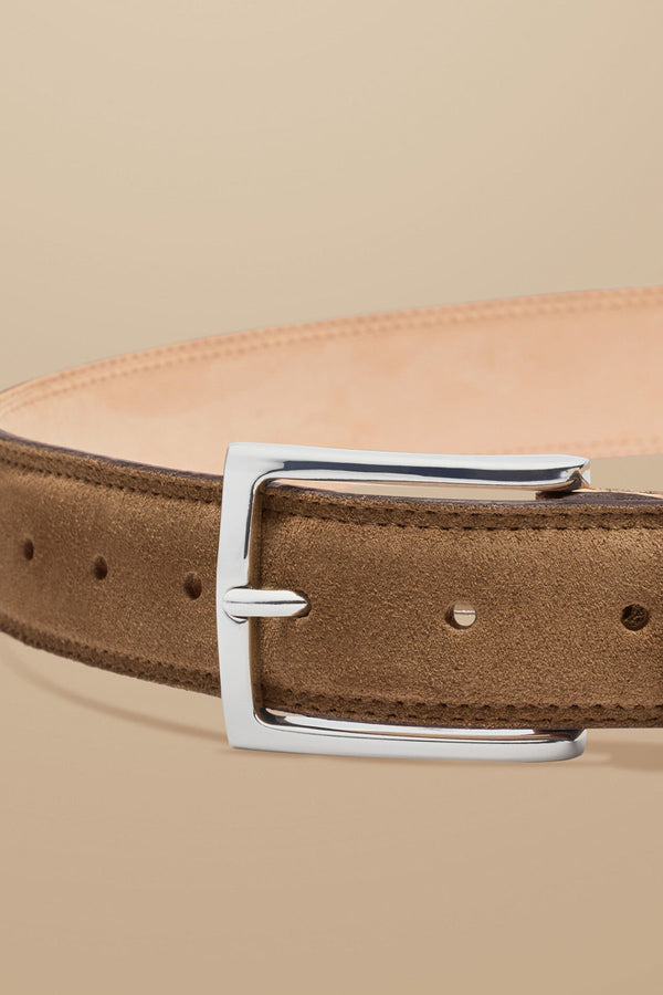 Tobacco Brown Suede Made In England Belt