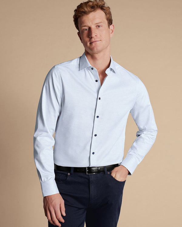 White Dot Non-Iron Stretch Texture Classic Fit Shirt