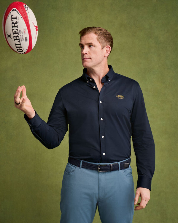 Navy The Lions (Tm) Four-Way Stretch Button Down Jersey Shirt