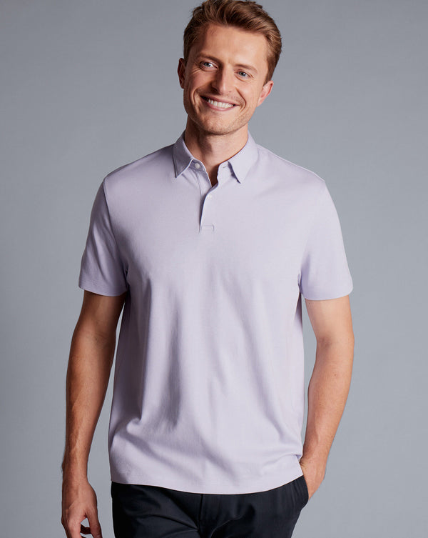 Lilac Purple Short Sleeve Cotton Polo