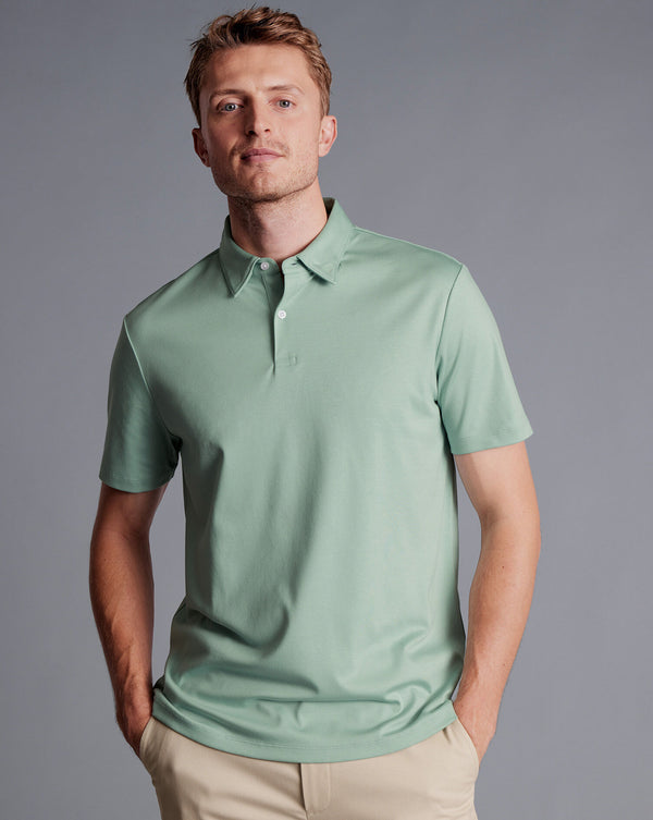 Spearmint Plain Short Sleeve Jersey Polo