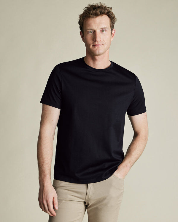 Black Cotton Short Sleeve T Shirt
