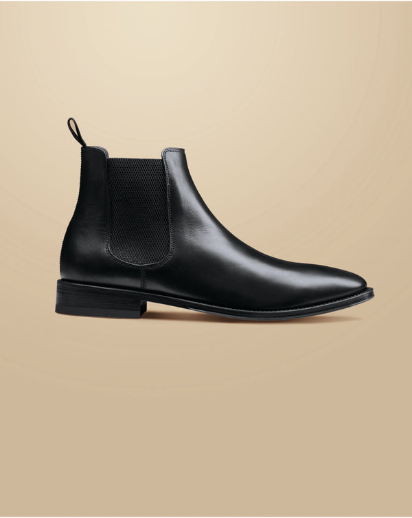 Black Leather Chelsea Boot