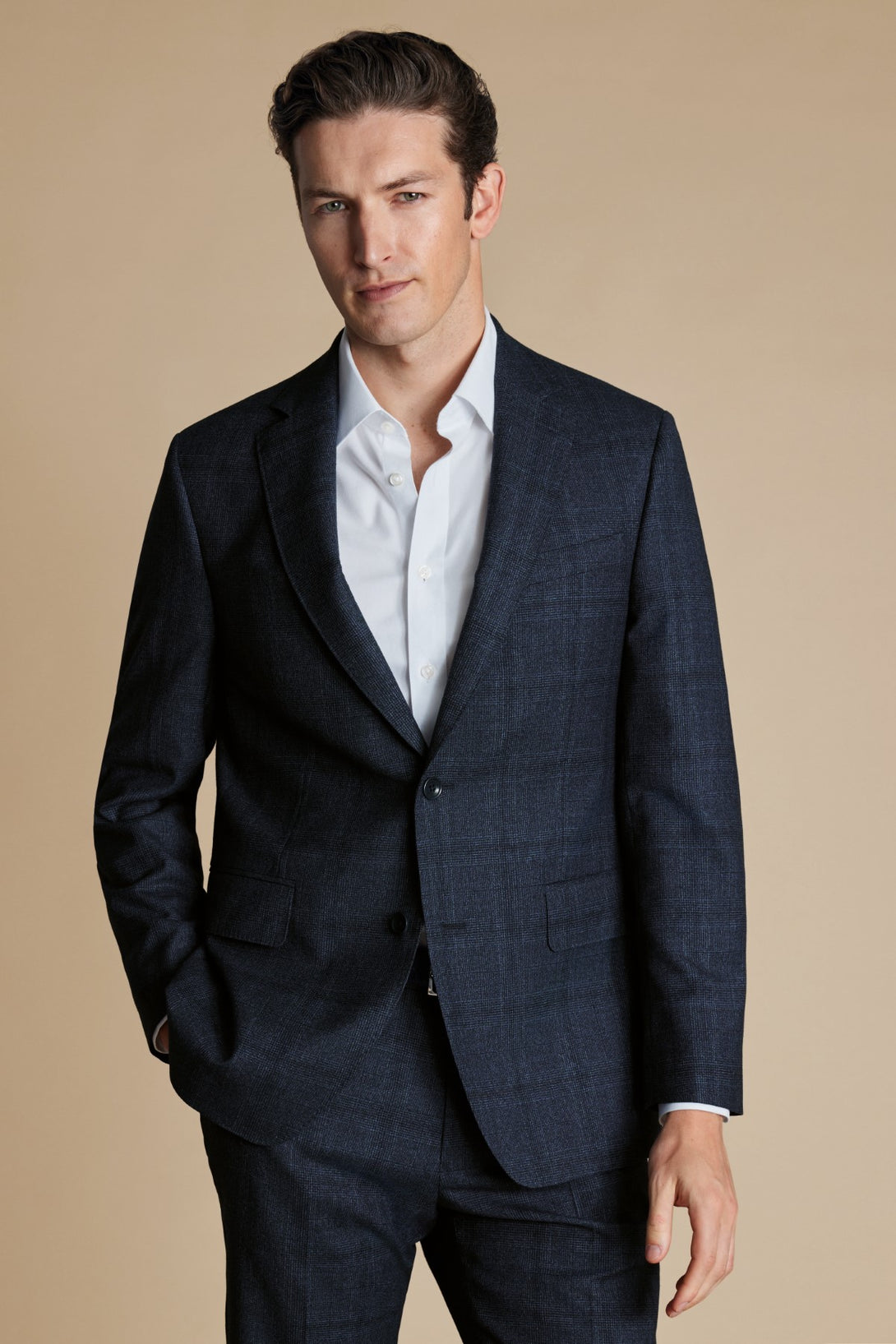 Steel Blue Pow Check Slim Fit Ultimate Performance Suit Jacket ...