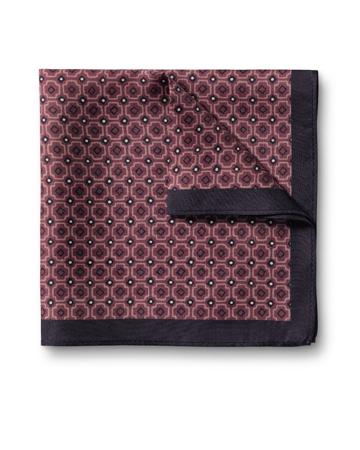 Claret Pink Tile Print Silk Pocket Square Charles Tyrwhitt Pakistan