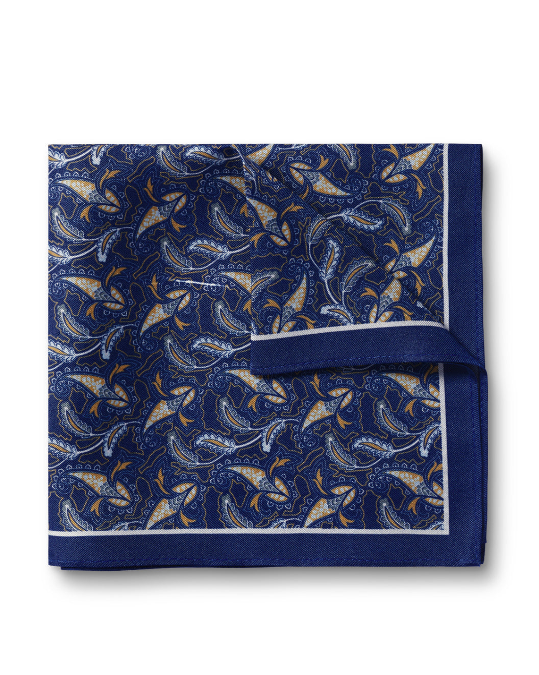 Cobalt Blue Paisley Print Silk Pocket Square Charles Tyrwhitt Pakistan