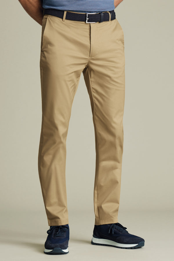 Tan Performance Slim Fit Chinos