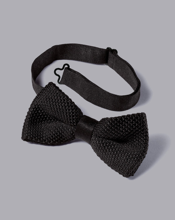 Black Classic Knitted Ready-Tied Bow Tie
